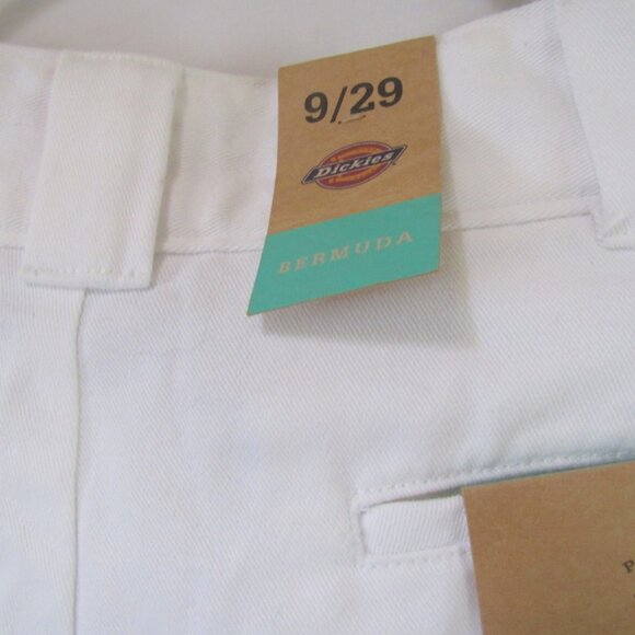 Dickies Girl White Bermuda Shorts, Size 9/29, NWT F379 - Picture 8 of 8